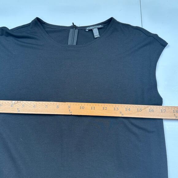 Eileen Fisher Jumpsuit Women Extra Small Black Short Sleeve Pant Stretch Neutral - Picture 8 of 12